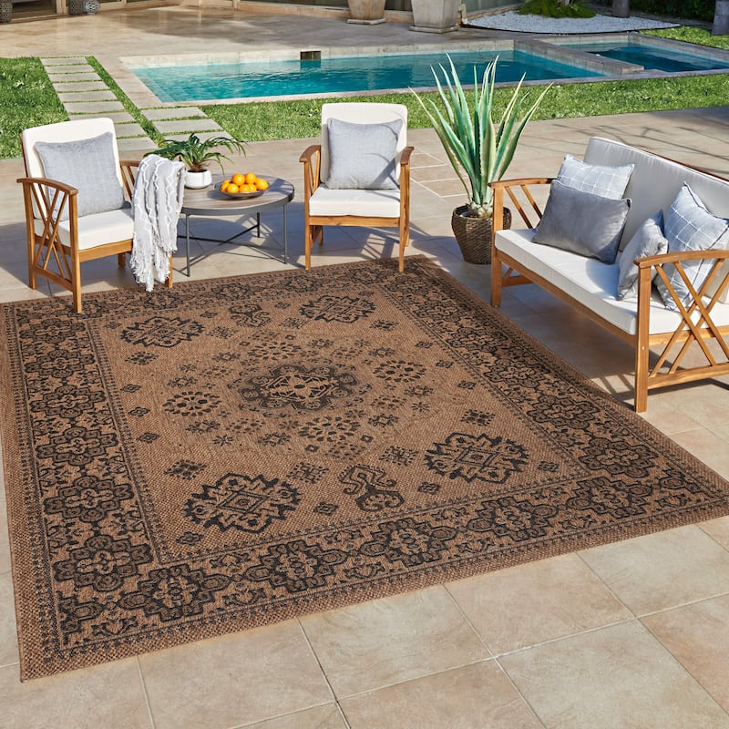 Gertmenian Ringley Luxury Thick Polypropylene Flatwoven Indoor/Outdoor Area Rug Collection
