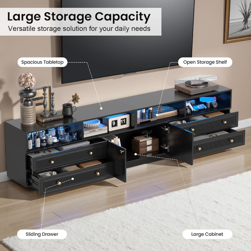 Pocassy Modern LED TV Stand for Living Room
