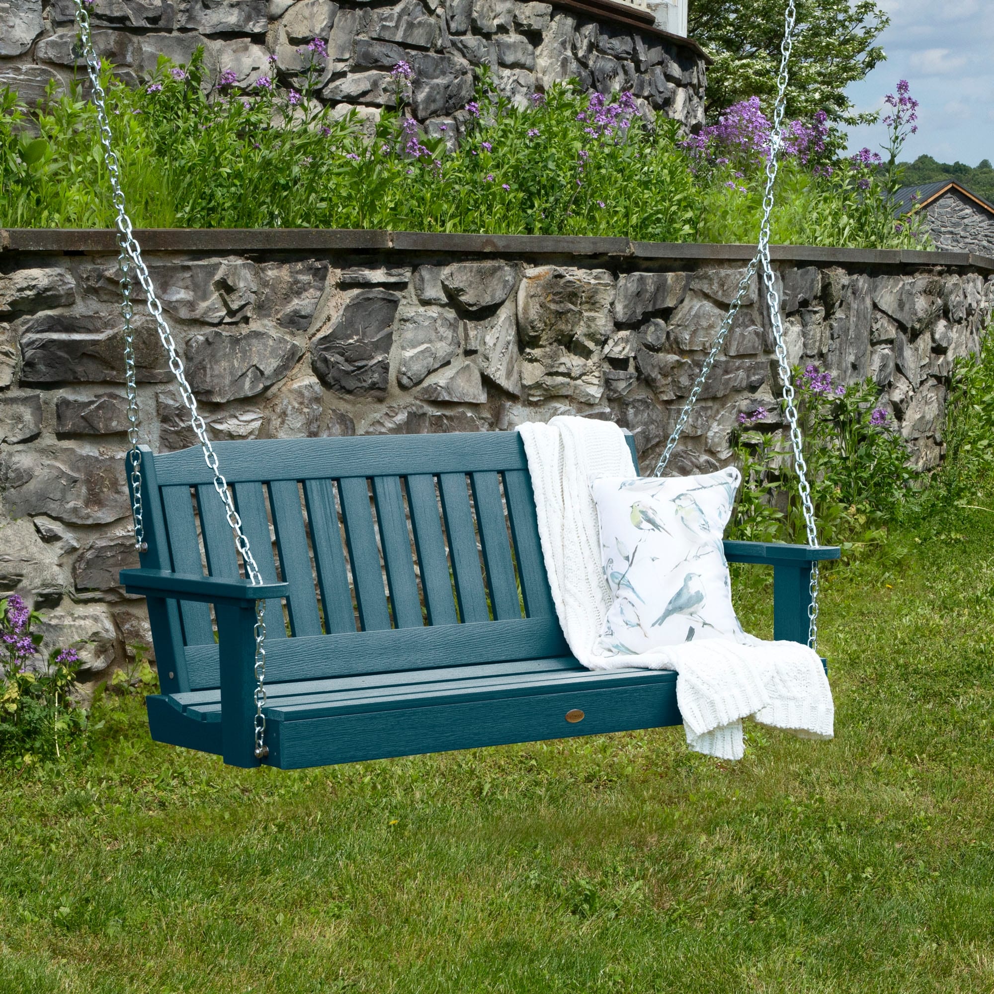 4 ft wooden store porch swing