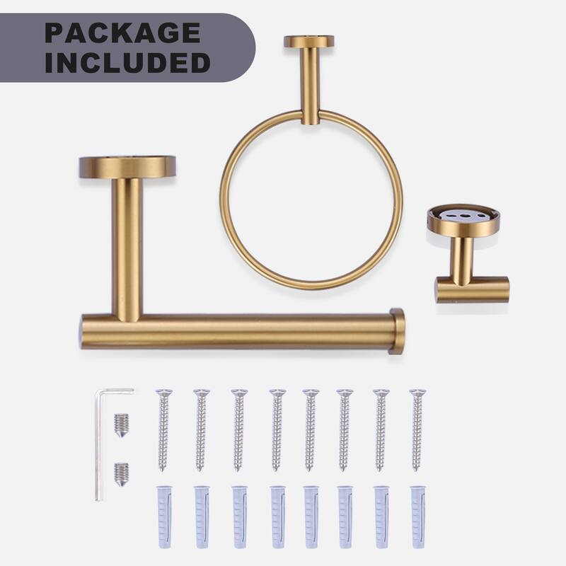 WOWOW 3-Piece Bath Hardware Set with Mounting Hardware