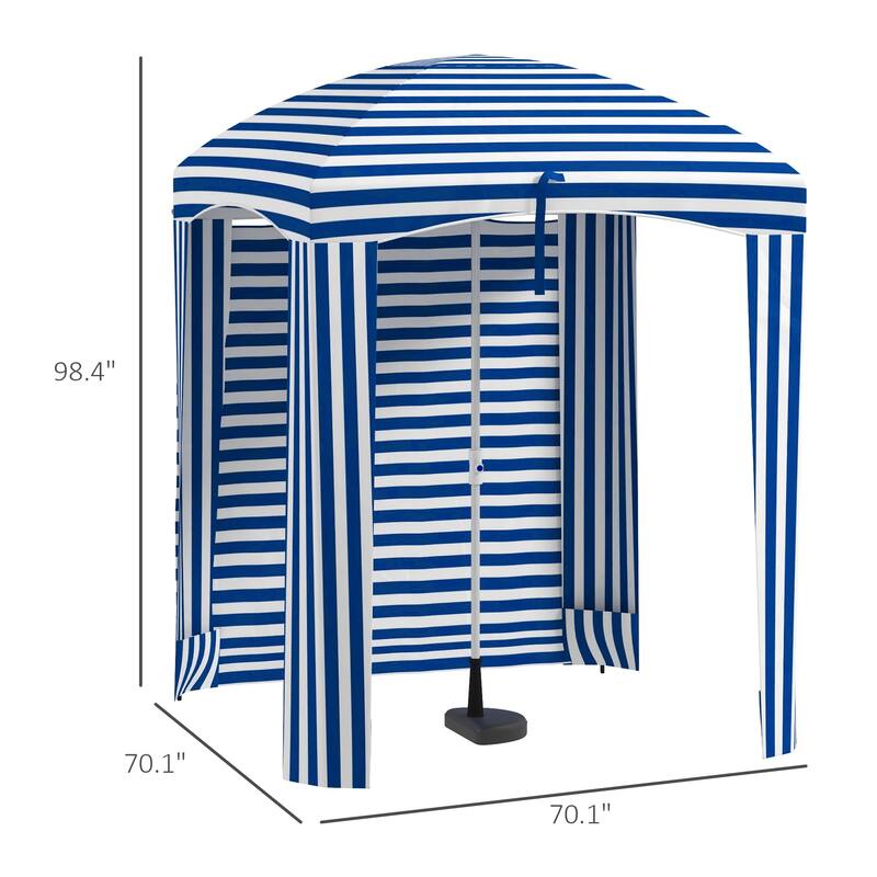 5.9' x 5.9' Portable Beach Umbrella with Walls, Vents, Sandbags