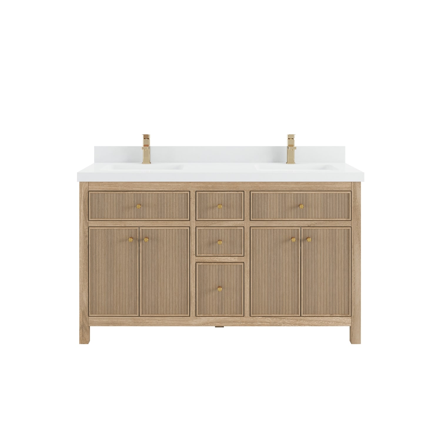 Willow Collections 60 in. W x 22 in. D Sonoma Teak Double Sink Bathroom Vanity with Countertop