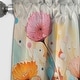 preview thumbnail 3 of 7, Designart "Pink And Orange Charming Spring Meadows" Abstract Botanicals Curtain - Blackout Abstract Curtain - 1 Panel