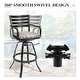 preview thumbnail 4 of 37, 3/5-Piece Outdoor Bar Stool Set Aluminum Swivel Bar Stools with Sunbrella Cushion