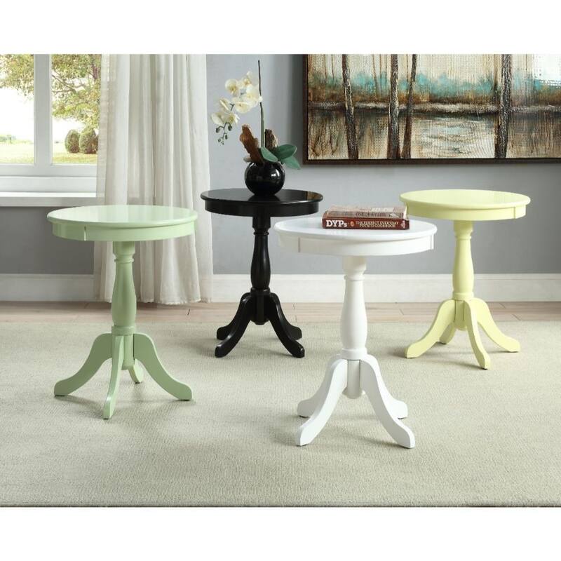 22" High Round Wooden Pedestal Side End Table with Matte Finish for Living Room or Bedroom - 18”L x 18”W x 22”H