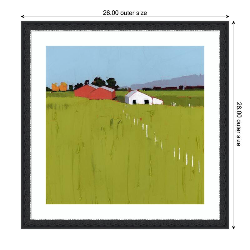 Fenceline by Ruth Lague Wood Framed Wall Art Print - Bethany Black - 26 x 26 in