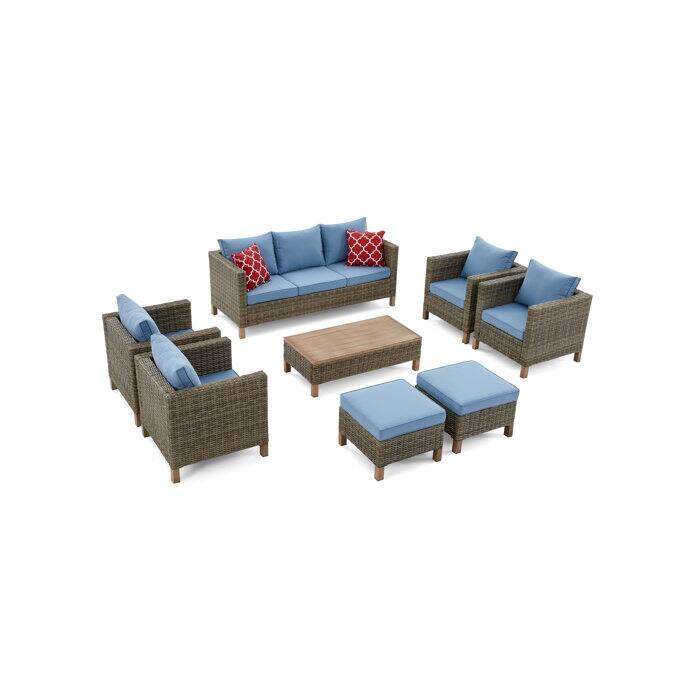 8 Piece Sectional Seating Group with Cushions