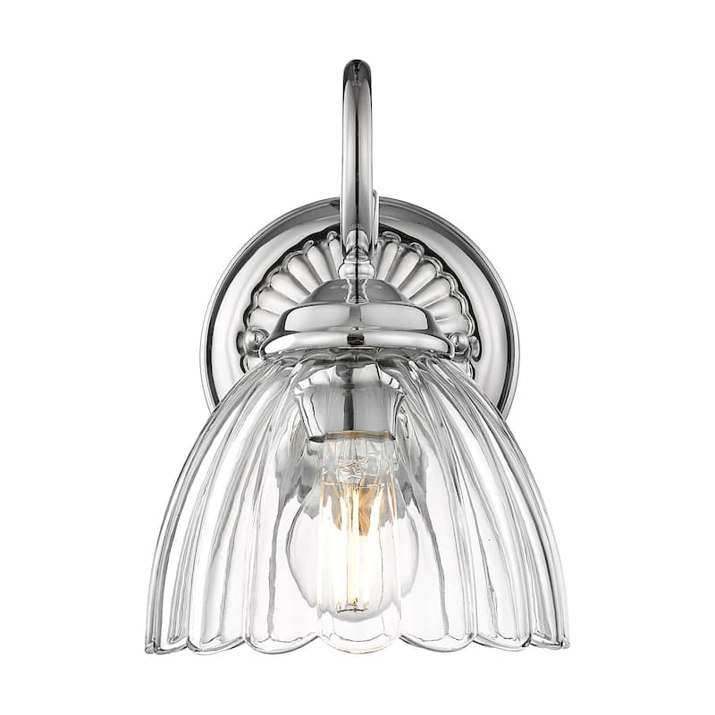 Golden Lighting 6952-1W CLR Audra 10" Tall Wall Sconce - Pewter