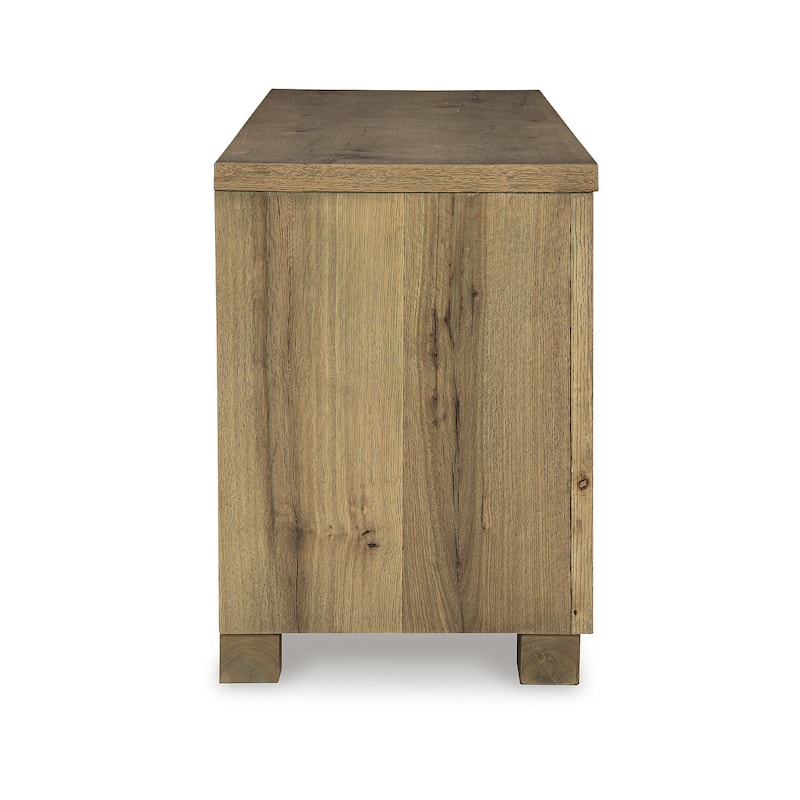 Signature Design by Ashley Galliden Light Brown 80" TV Stand for TVs up to 92" - 79.38" W x 20" D x 28.25" H