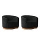 preview thumbnail 2 of 30, Gema Modern 360°Swivel Chenille Ergonomic U-shape Armchair with Solid Wood Legs Set of 2 by HULALA HOME