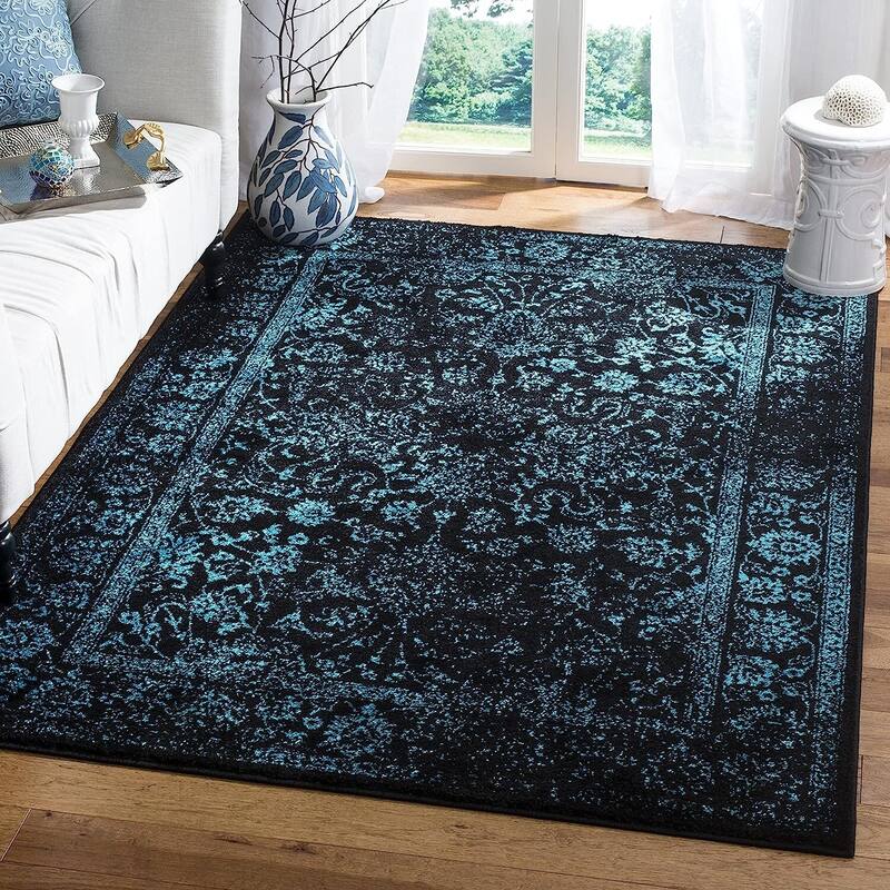 X-Large Area Rug 11x15 Ivory Silver Oriental Distressed Non-Shedding Living Room Rug - 180 x 132