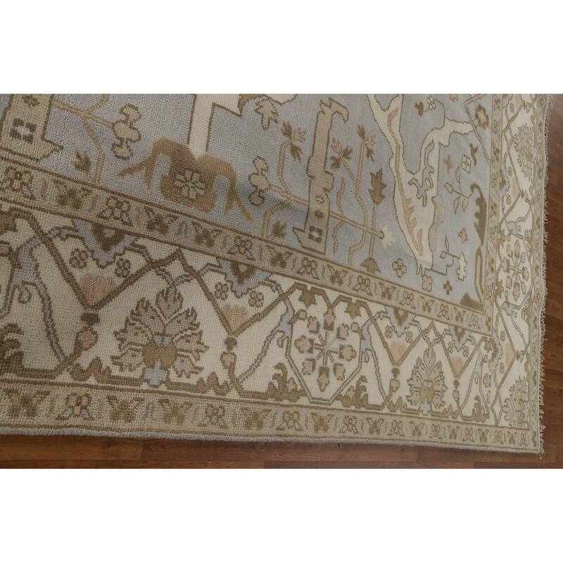 Oushak Oriental Area Rug Hand-Knotted Wool Carpet - 9'0"x 11'10"