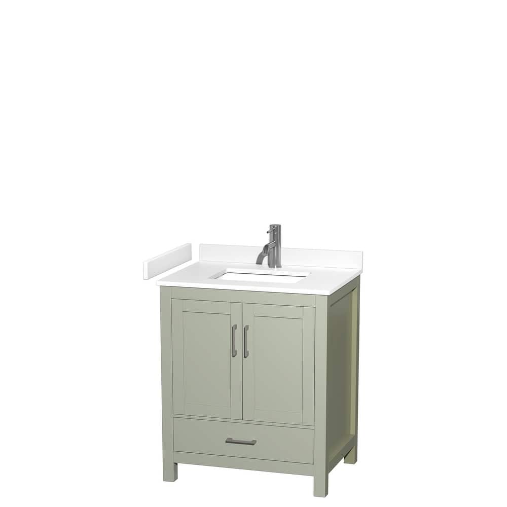 Sheffield Single Bathroom Vanity Set, Cultured Top, No Mirror