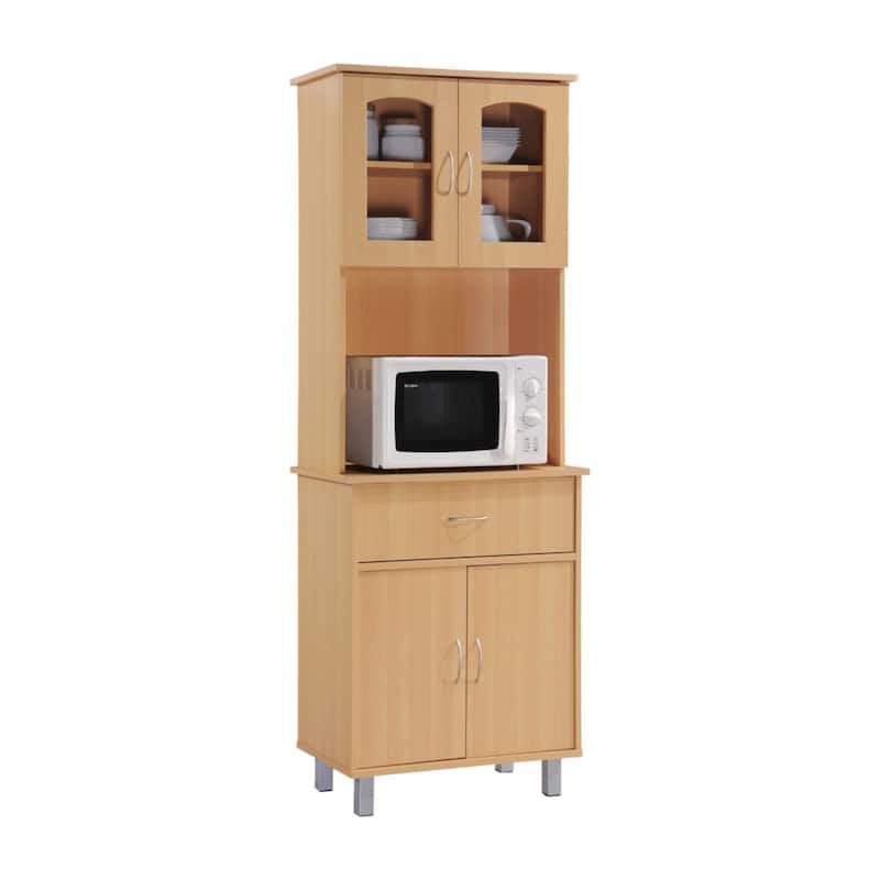 78" Beige Top and Bottom Enclosed Kitchen Cabinet