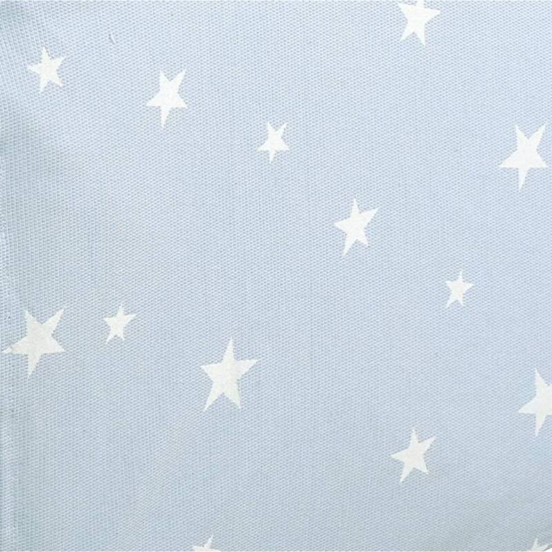 Light Sky Blue Star Cotton Bed Skirt Jacquard Pleated for Kids/Boys/Girls Dust Ruffle with Split Corners, Tailored 16" Drop