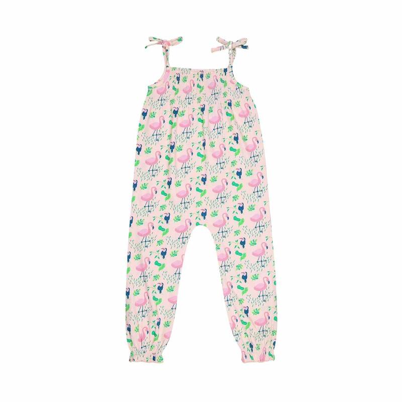 Smoked Jumpsuit - Pink - 4T