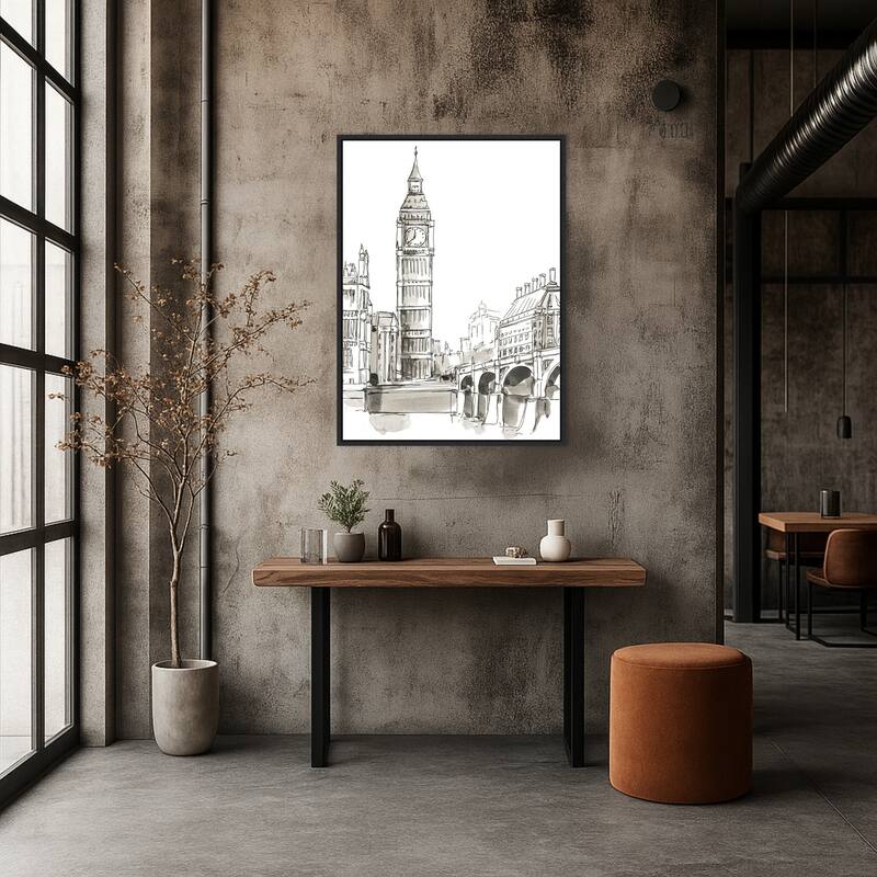 Pen and Ink Travel Studies No. 2 by Ethan Harper Framed Canvas Wall Art Print