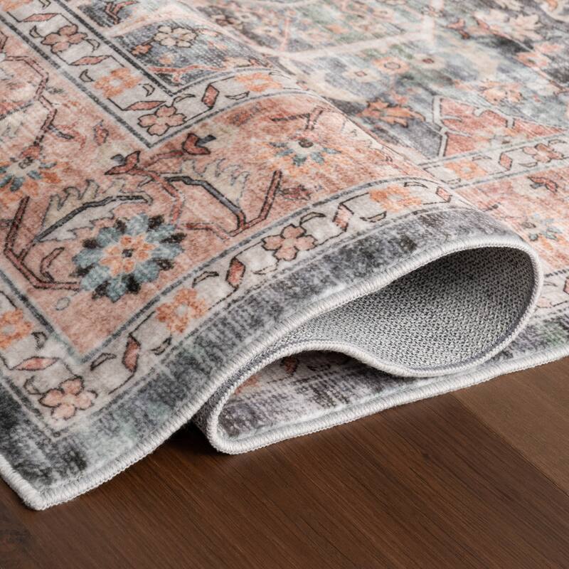 Nuloom Caisyn Bordered Medallion Machine Washable Area Rug