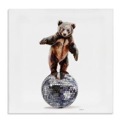Stupell Bear Balancing on Disco Ball Canvas Wall Art Design By Amanda Greenwood