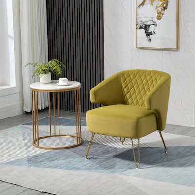 Modern Velvet Upholstered Accent Chair for Living Room
