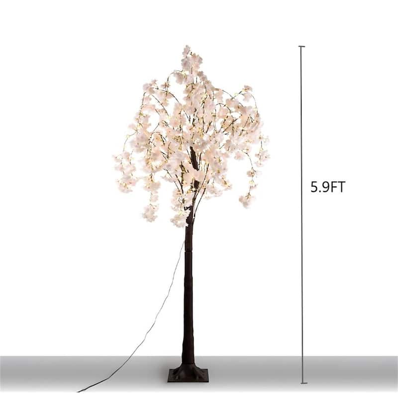 5.9ft Lighted Cherry Blossom Tree with LED Fairy Lights