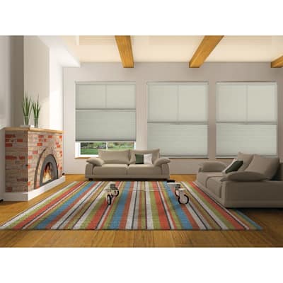 BlindsAvenue Cordless Day/Night Cellular Honeycomb Shade, 9/16" Single Cell, Winter White