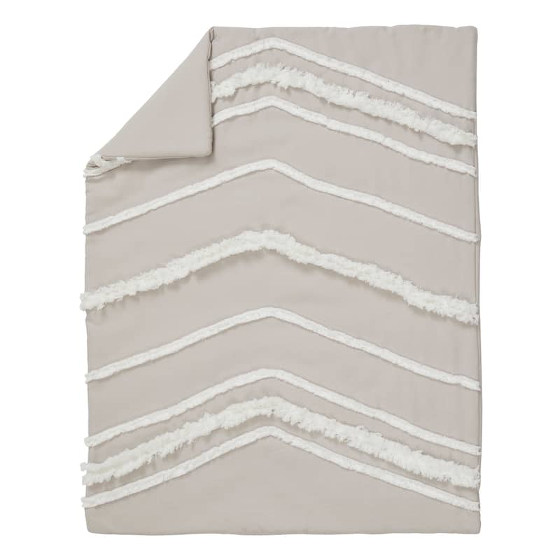 Boho Bohemian Boy Girl 4pc Nursery Crib Bedding Set - Solid Taupe Beige Ivory Cream Linen Farmhouse Shabby Chic Gender Neutral