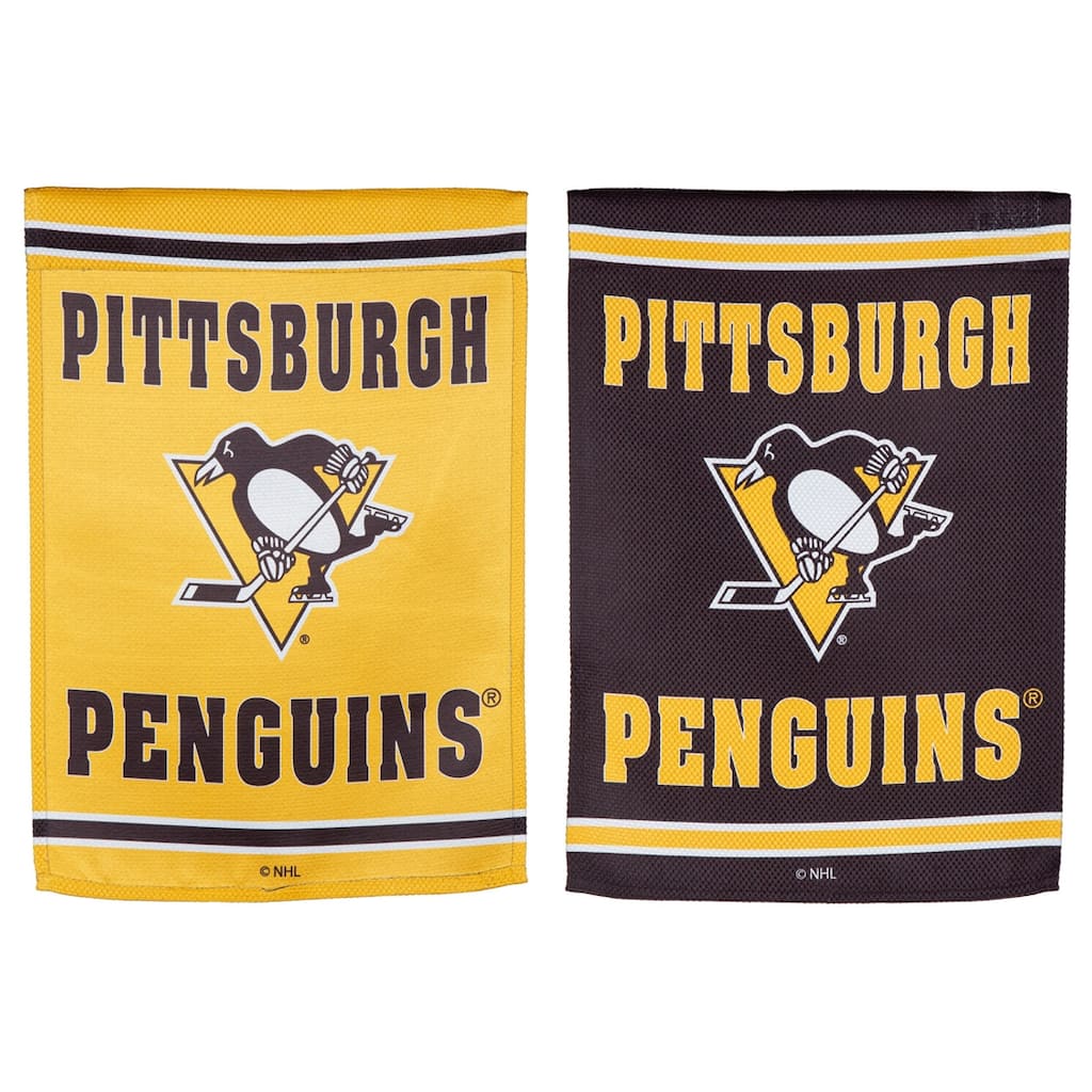 Embossed Suede Flag, Garden Size, Pittsburgh Penguins