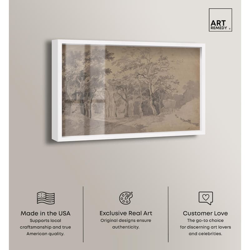 Grove with Road and Haycart Shadowbox by Art Remedy