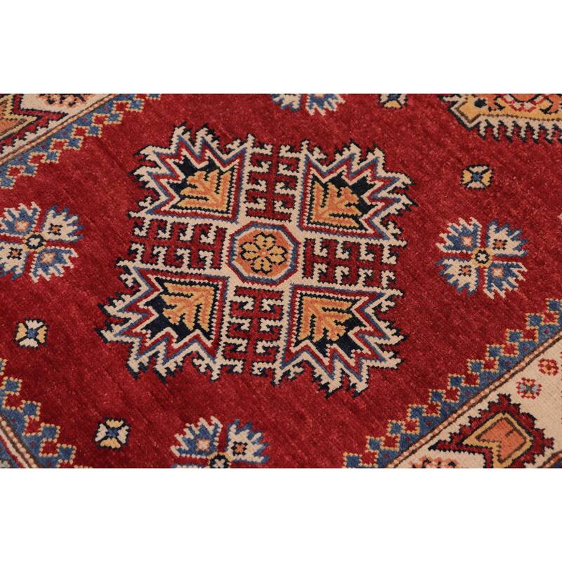 Tribal Super Kazak Sahara Red/Beige Hand Knotted Wool Runner - 2'9'' x 7'10''
