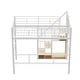 preview thumbnail 5 of 10, Twin Loft Bed with Metal Frame Storage Stairs and Built In Wardrobe Space Saving Elevated Bed