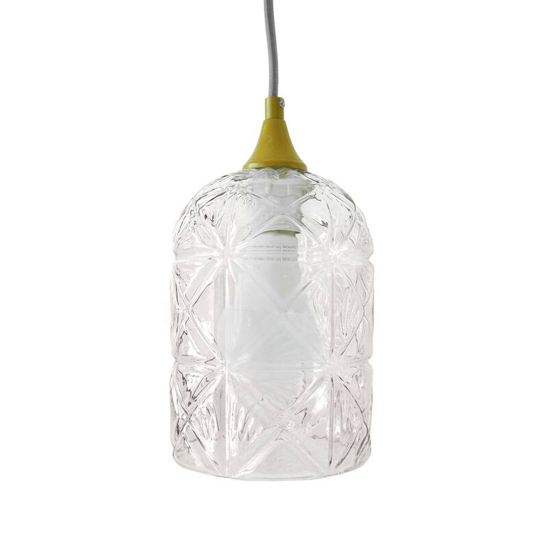 Crispy Vintage Glass Pendant Light with Textured Design