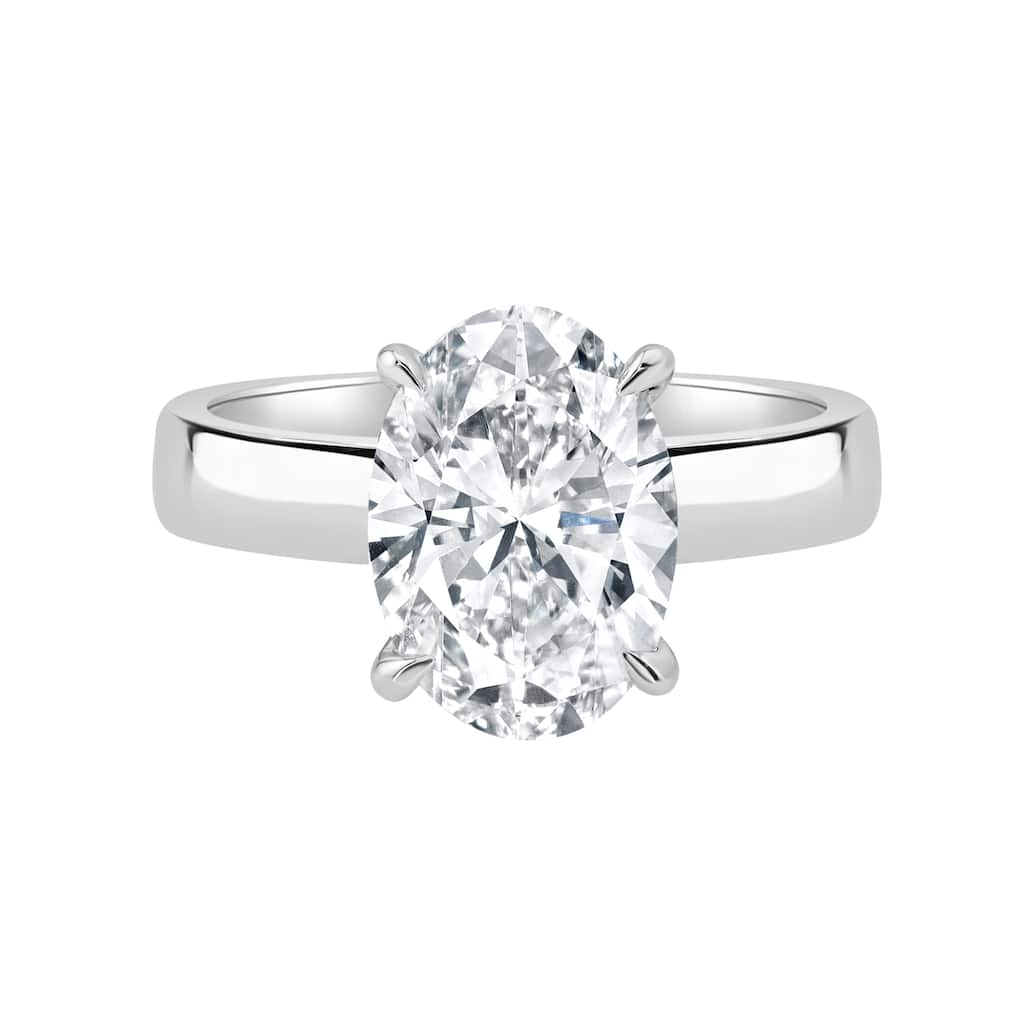 Auriya 14K Gold Oval Lab Grown Diamond Cigar Band Engagement Ring 1.00 - 5.00ct. tw. (F-G, VS)