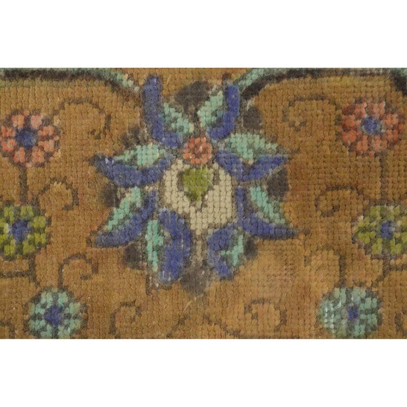 Hand Knotted Oriental 100% Wool Carpet Traditional Floral Oranges & Rust Tabriz Area Rug - 11' 11'' X 9' 4''