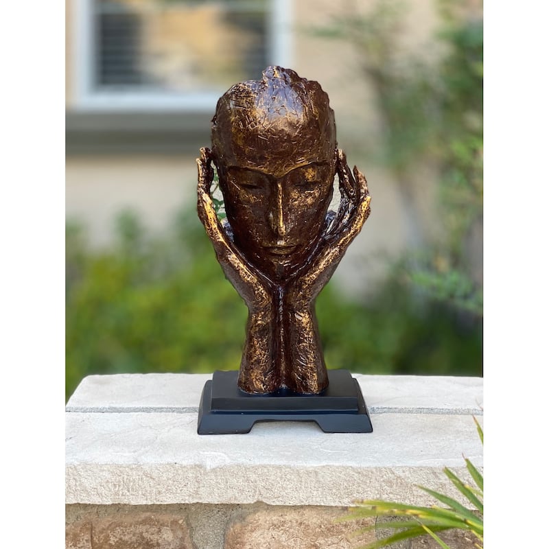 The Thinker Contemporary 16-inch Table Sculpture Decor