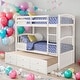 preview thumbnail 1 of 7, Twin over Twin Bunk Bed With Ladder And Safety Rail,Twin Trundle Bed with 3 Drawers White