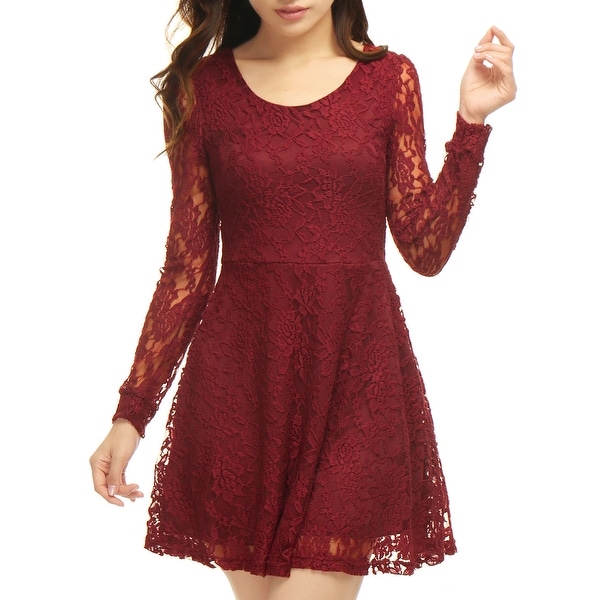 womens long sleeve skater dress