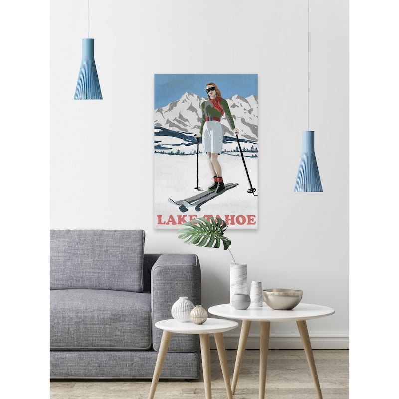 'Ski Like a Girl' Painting Print on Wrapped Canvas