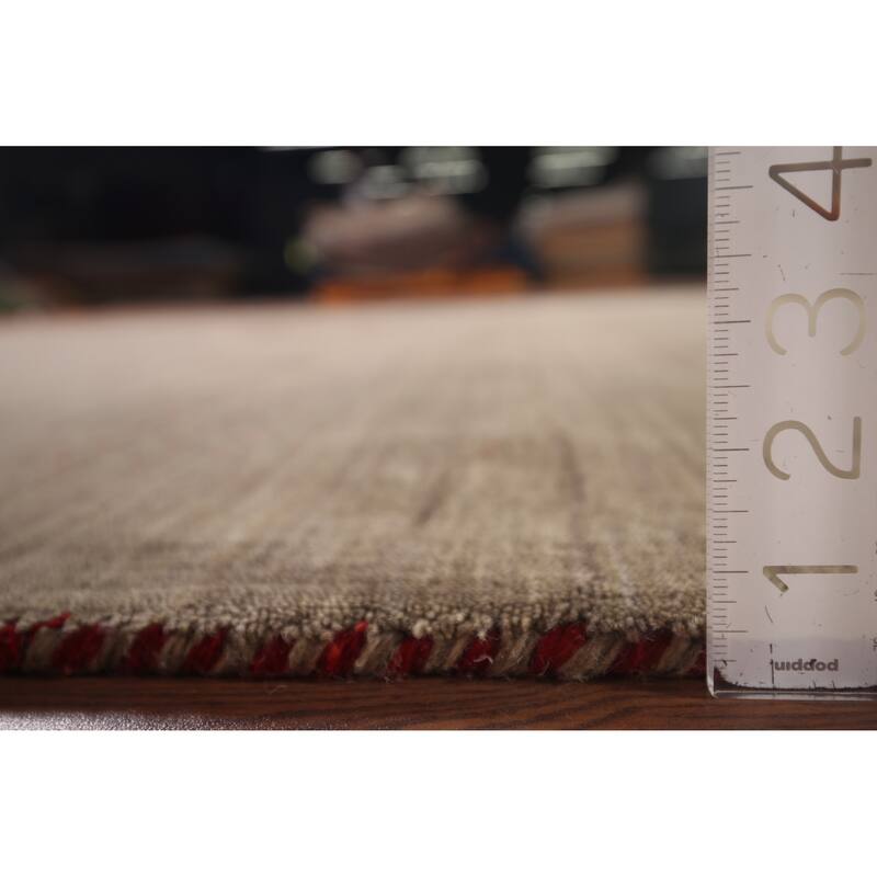 Brown Tribal Gabbeh Area Rug Handmade Wool Carpet - 8'0"x 9'8"