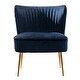 preview thumbnail 59 of 85, Heaven Contemporary Velvet Upholstered Accent Chair Navy Blue