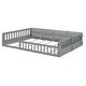 preview thumbnail 5 of 10, Full Size Wood Platform Bed with Guardrail and Pillow