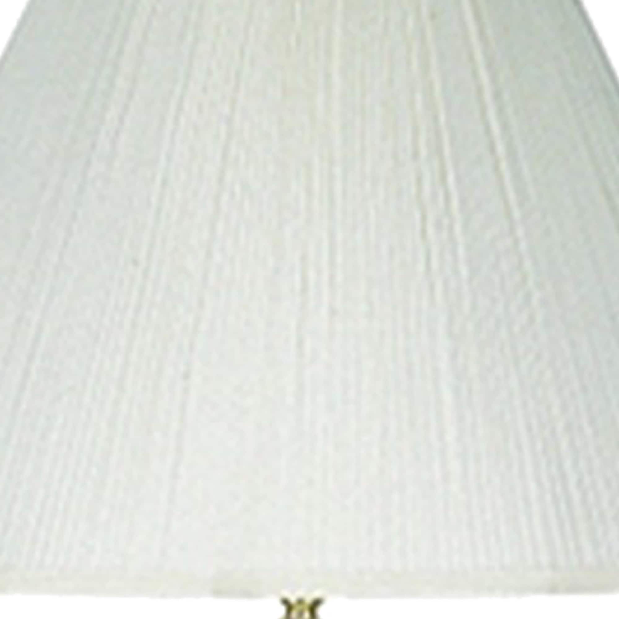 Stalk Design Metal Floor Lamp with Fabric Pleated Shade, Cream - Bed ...