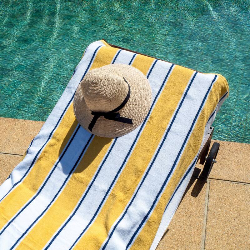 Aston & Arden Oversized Pinstriped Resort Beach Towel - 35x70
