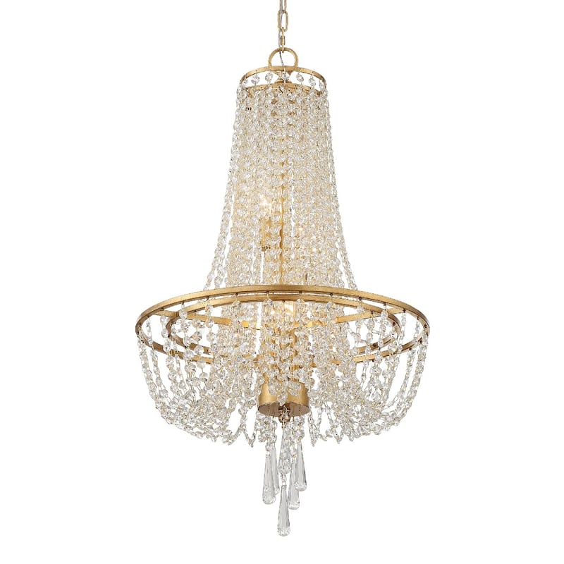 Arcadia 4 Light Antique Gold Chandelier - 18.12'' W x 31.5'' H - 18.12'' W x 31.5'' H