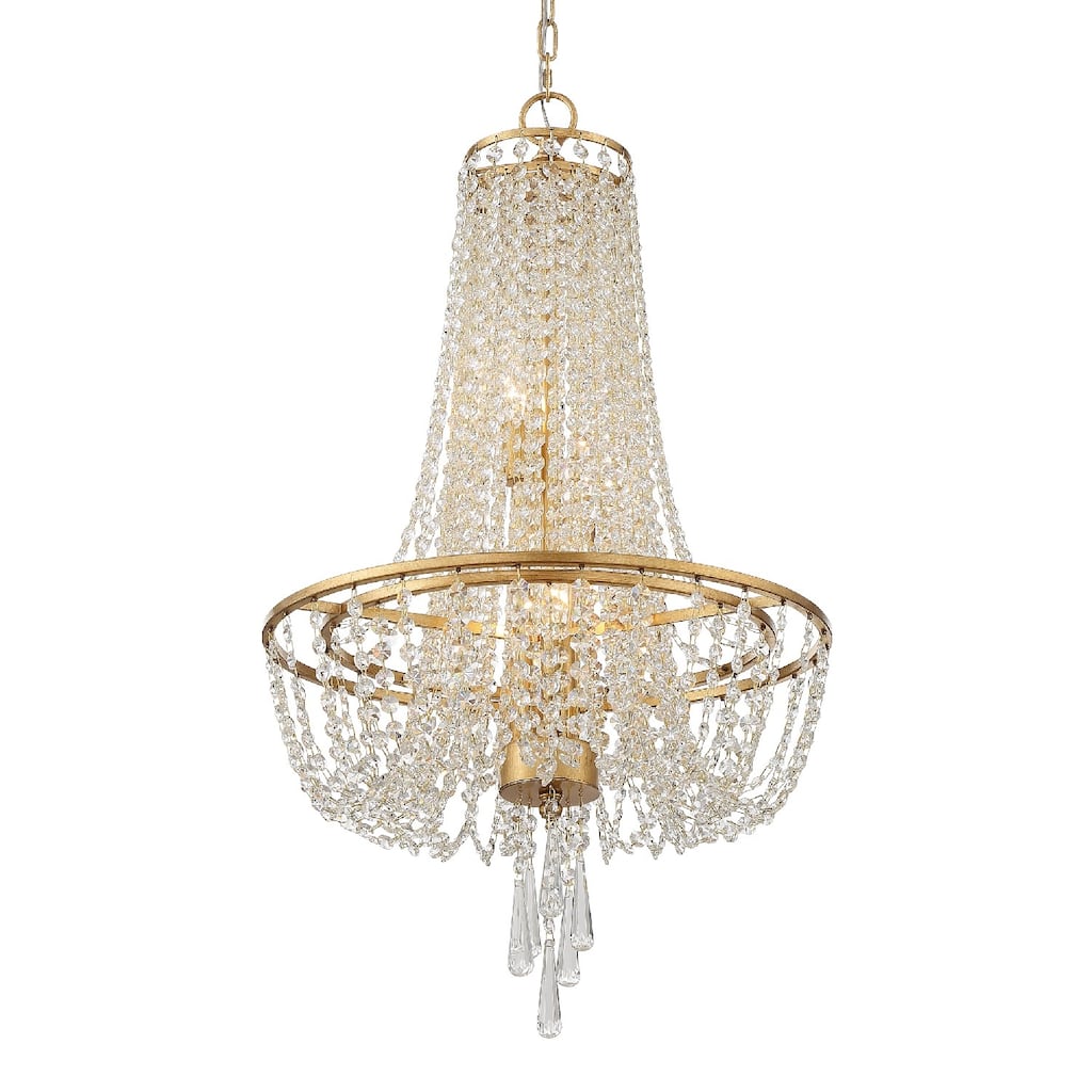 Arcadia 4 Light Antique Gold Chandelier - 18.12'' W x 31.5'' H