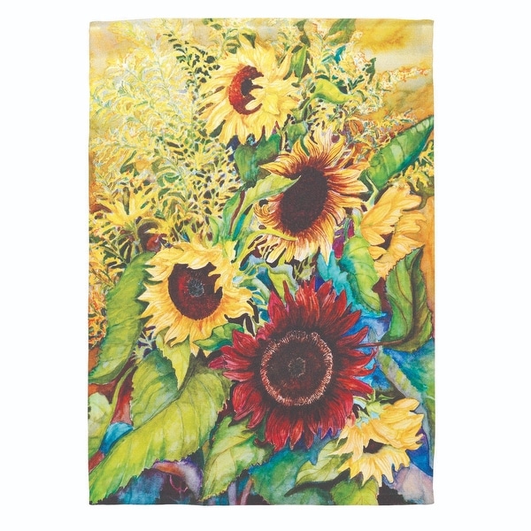 Yellow and Green Sunflowers Printed Outdoor Garden Flag 18" x 13" - N/A
