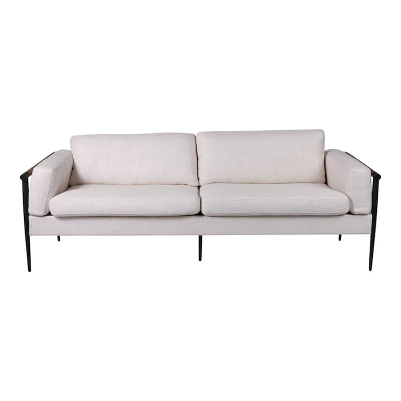 Wood and Metal Modern Accent Chair with Steel Frame and Cushioned Seat