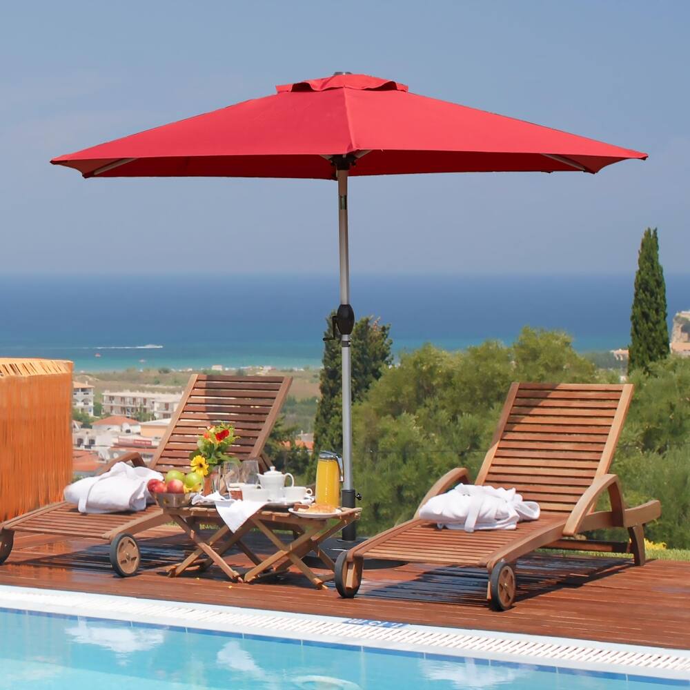 7.5FT Patio Umbrella,Outdoor Table Umbrella with Push Button Tilt and Crank,UV Protection Waterproof Market Sun Umbrella