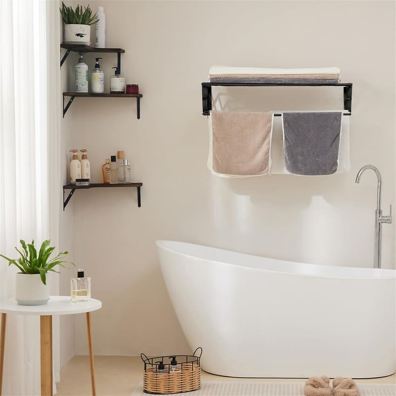 Clothes Drying Rack Wall Mounted - 23.3"D x 9.5"W x 7.1"H