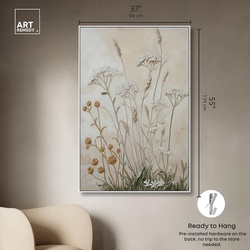 Plaster Petal Panorama Canvas by Art Remedy